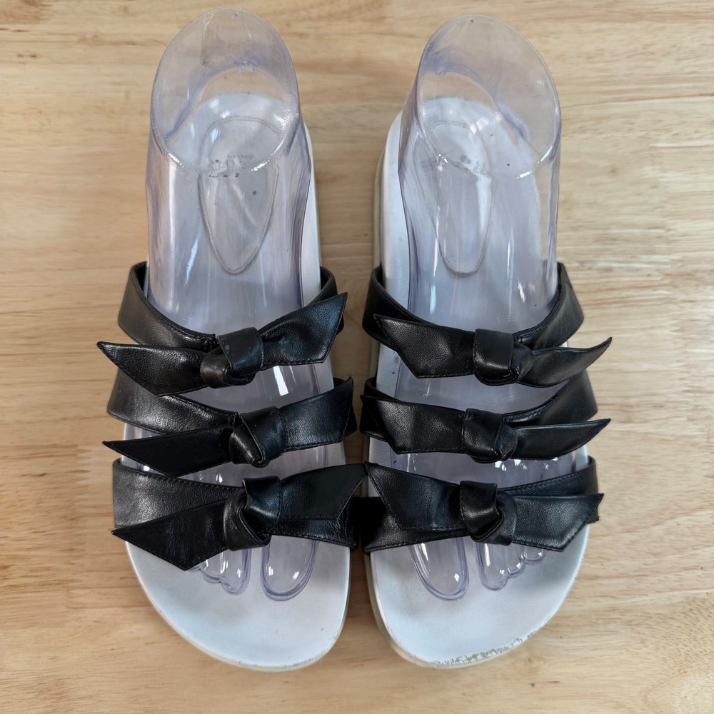 Alexandre Birman Lolita Slide Sandals Womens Black Leather Slip On Comfort - 7.5 - Picture 4 of 10